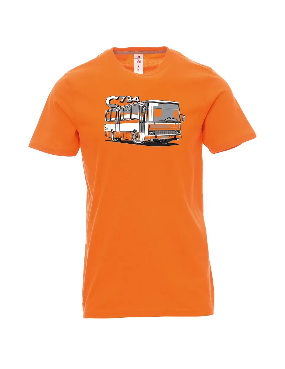 Oranžové pánské tričko autobus C734