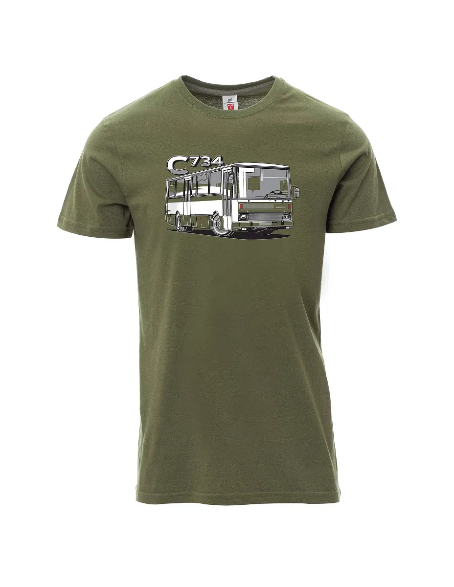 Khaki pánské tričko autobus C734
