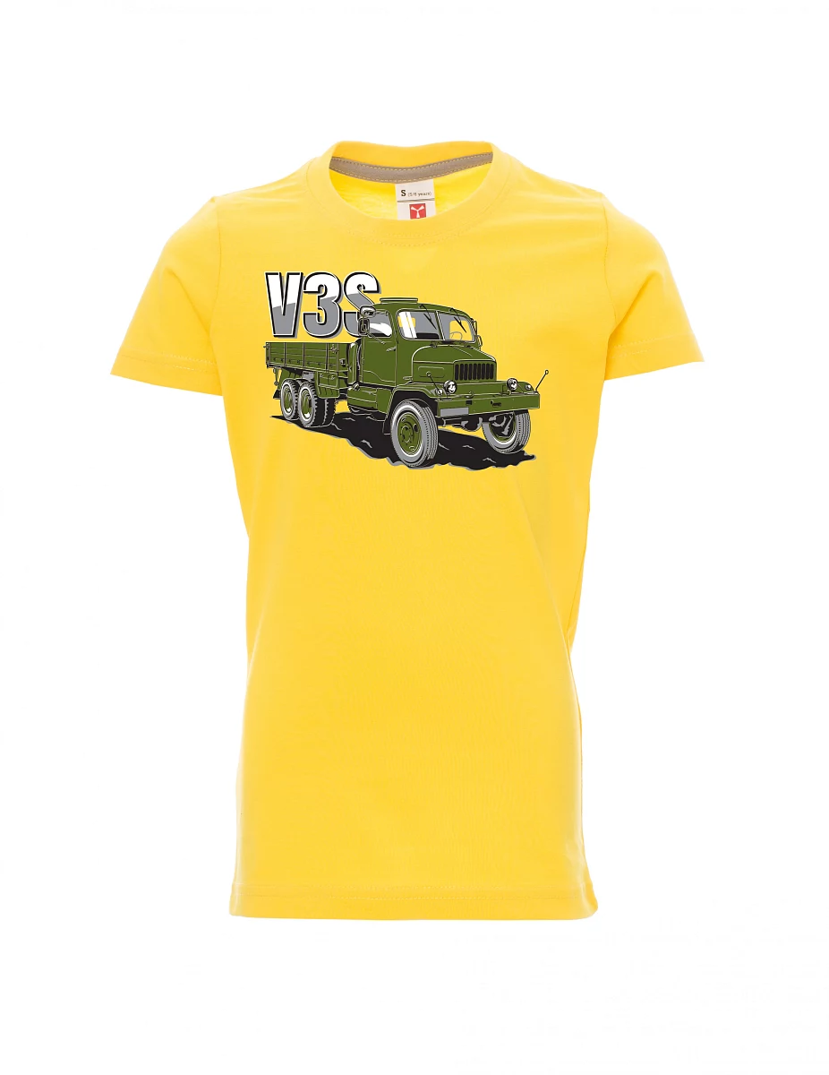 Žluté detské tričko Nákladný automobil V3S Valník