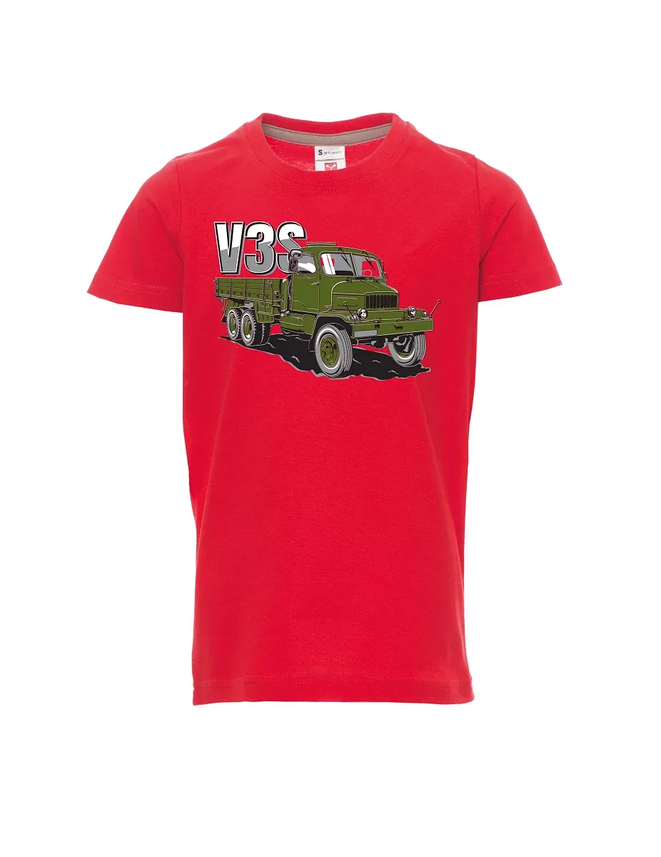 Červené detské tričko Nákladný automobil V3S Valník