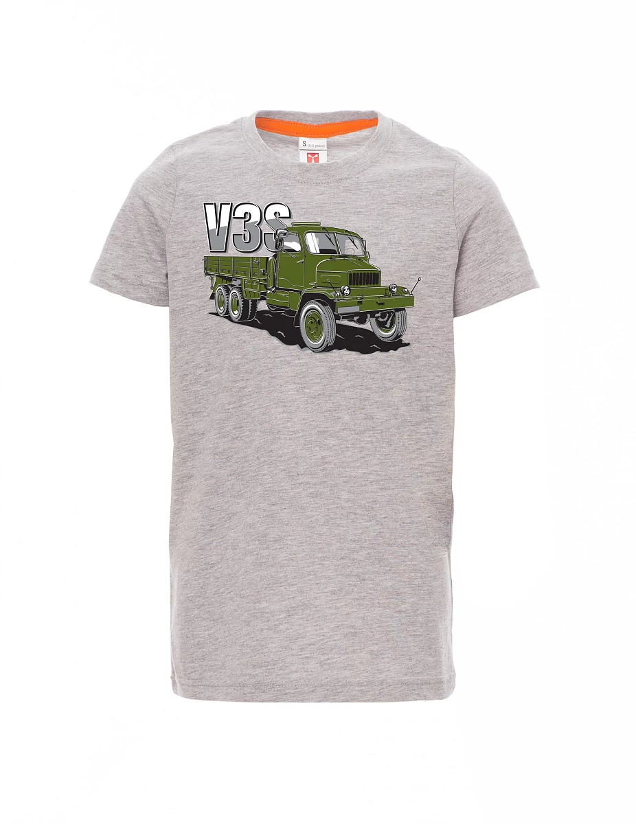 Šedý melír detské tričko Nákladný automobil V3S Valník