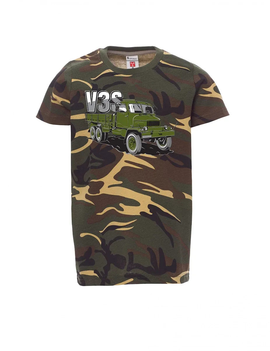Maskáčové detské tričko Nákladný automobil V3S Valník