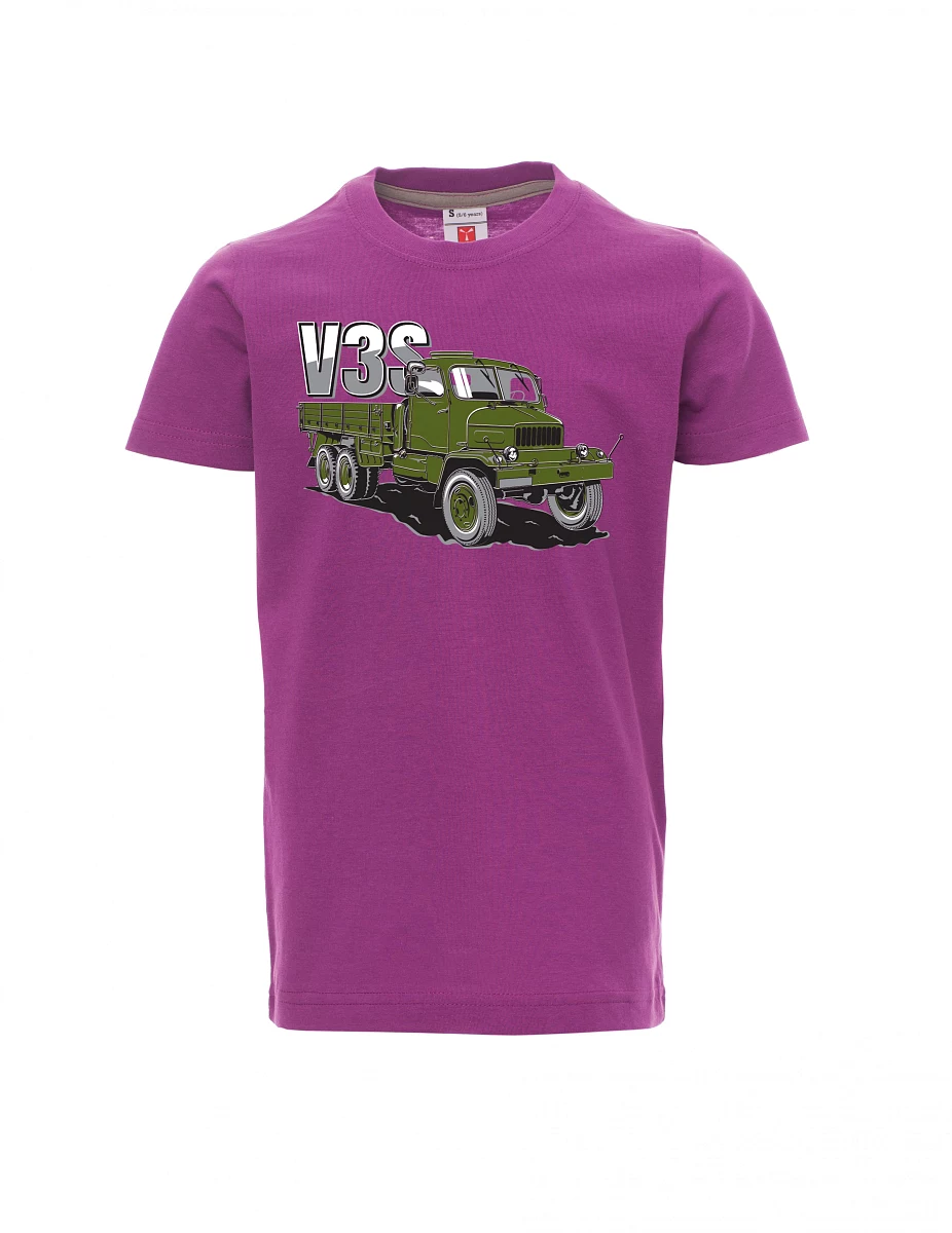 Fialové detské tričko Nákladný automobil V3S Valník