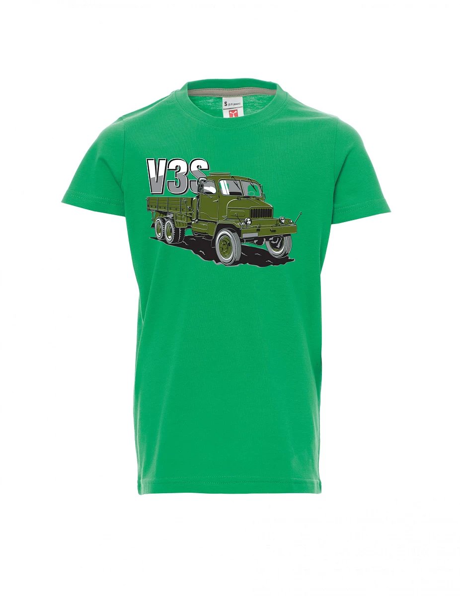 Zelené detské tričko Nákladný automobil V3S Valník