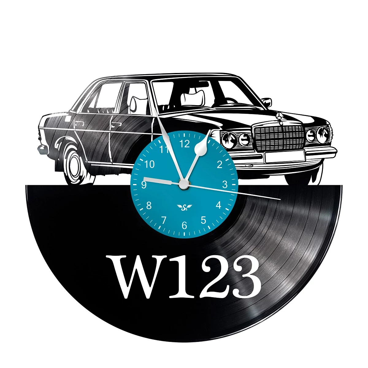 Hodiny z gramoplatne s motívom W123