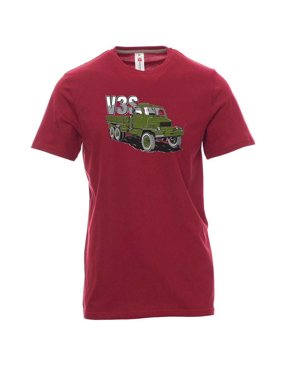 Tmavě červené pánské tričko Nákladný automobil V3S Valník