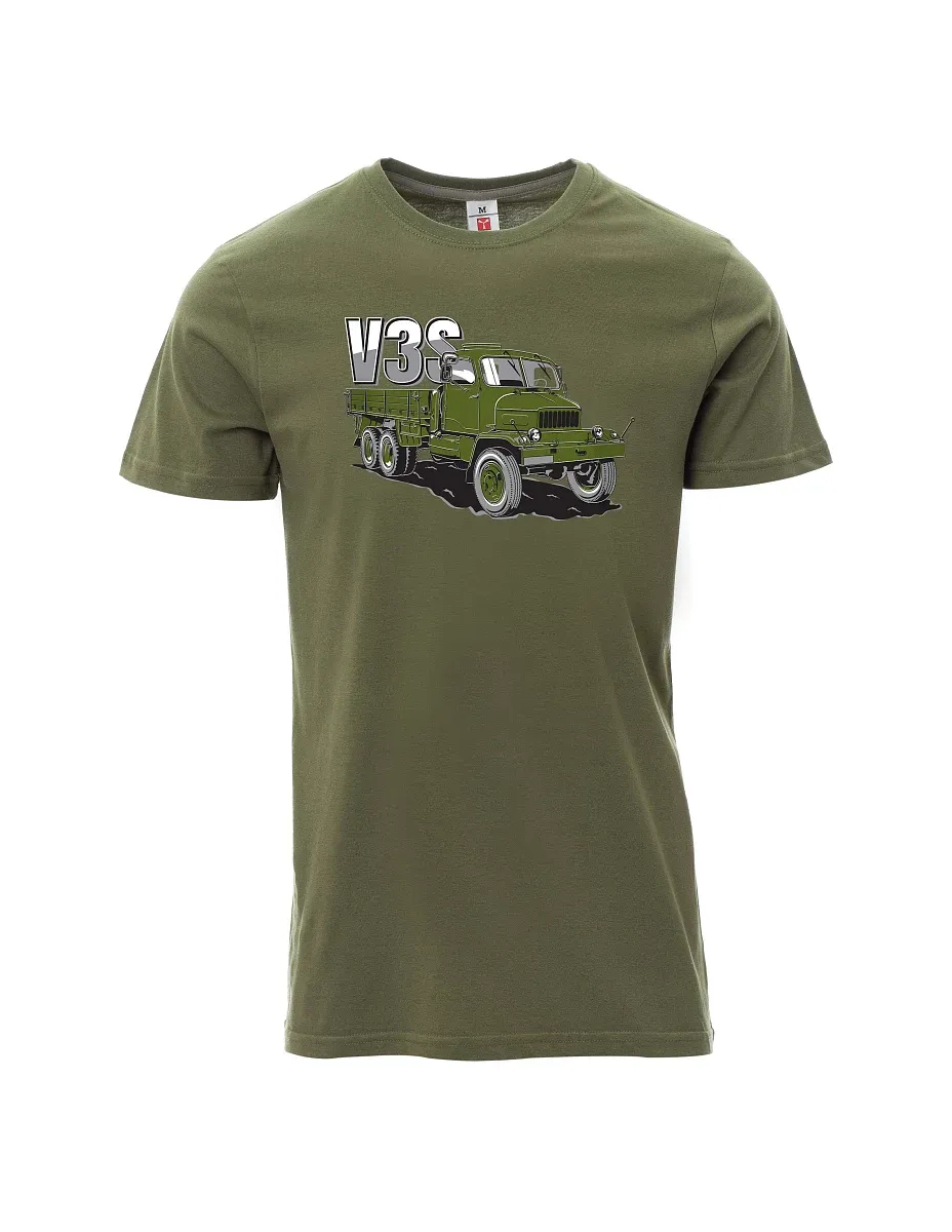 Khaki pánské tričko Nákladný automobil V3S Valník