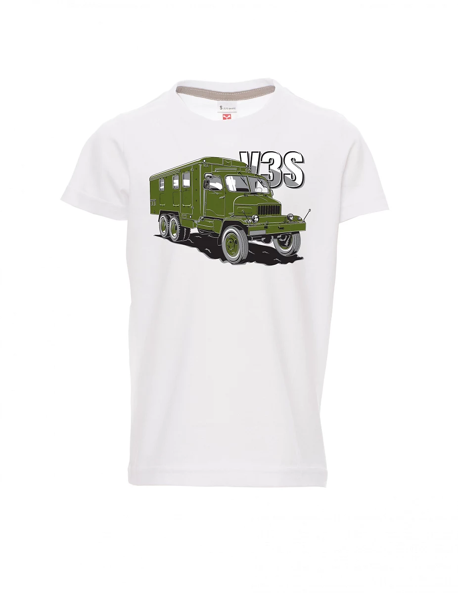 Bílé detské tričko Nákladný automobil V3S Skriňa