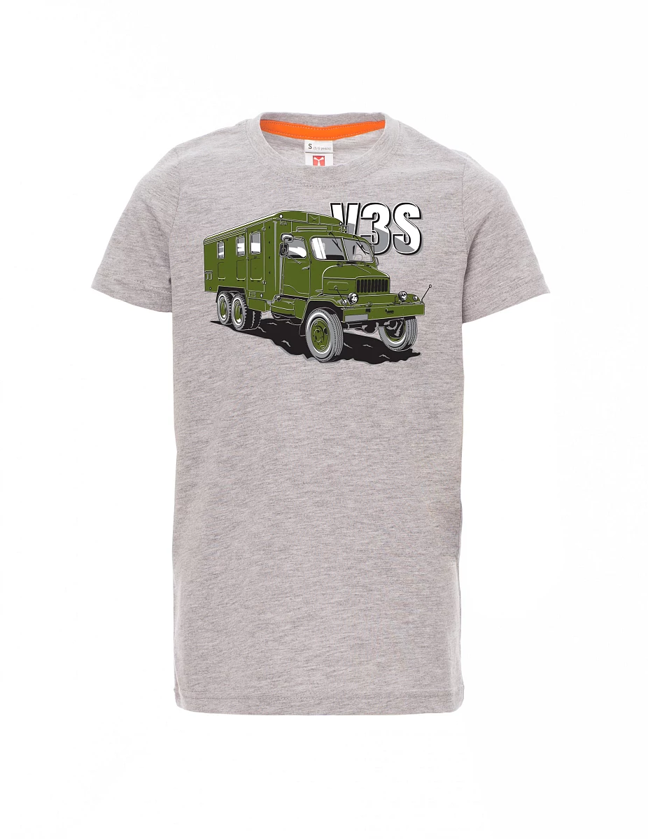 Šedý melír detské tričko Nákladný automobil V3S Skriňa