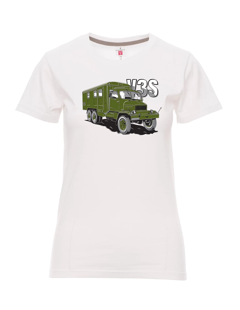 Bílé dámské tričko Nákladný automobil V3S Skriňa
