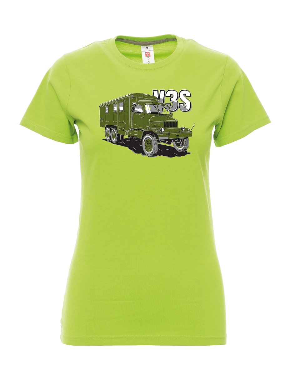 Limetkové dámské tričko Nákladný automobil V3S Skriňa