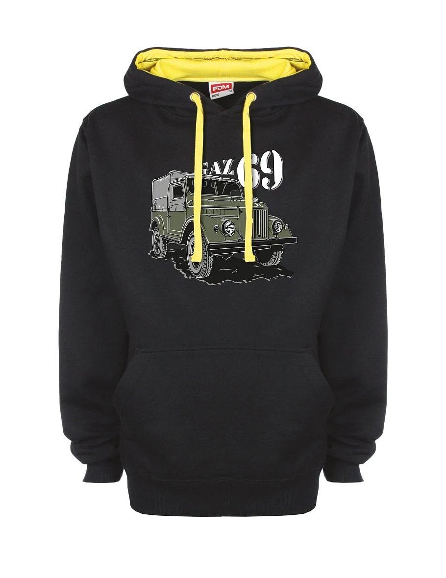 Žluto-černá mikina s GAZ 69
