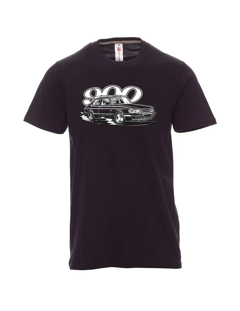 Černé pánské tričko se Saabom 900