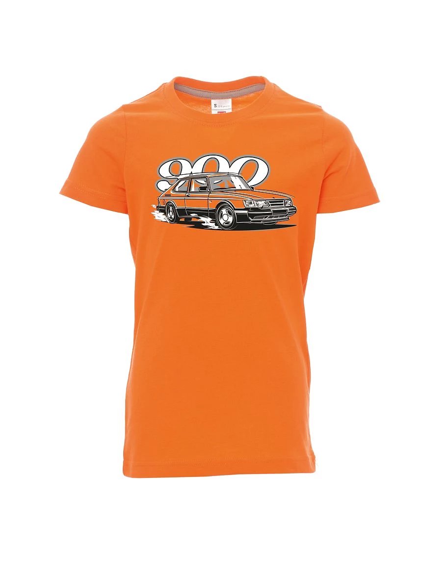 Oranžové detské tričko so Saabom 900