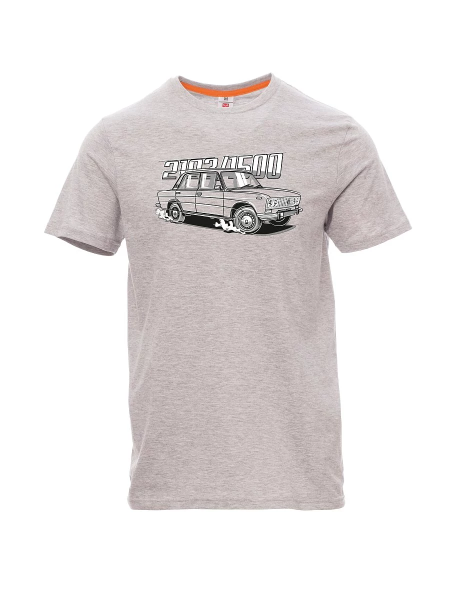 Šedé melanžovej pánské tričkos motívom Lada 2103 / VAZ 1500