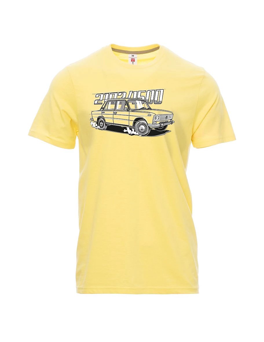 Svetložlté pánské tričkos motívom Lada 2103 / VAZ 1500