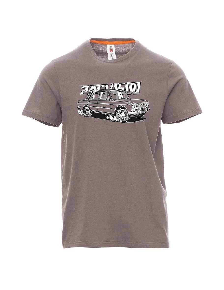 Oceľovo šedé pánské tričkos motívom Lada 2103 / VAZ 1500