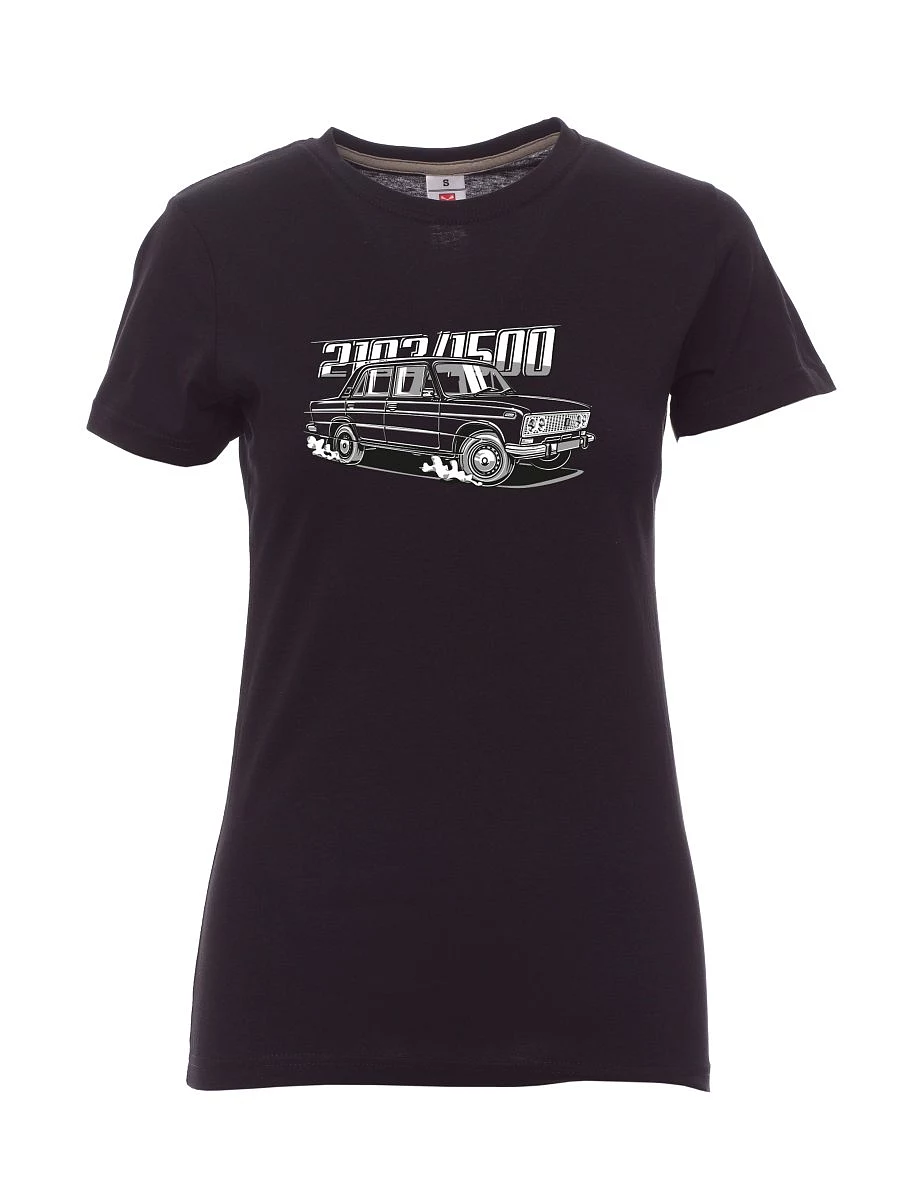 Černé dámské tričko s motívom Lada 2103 / VAZ 1500