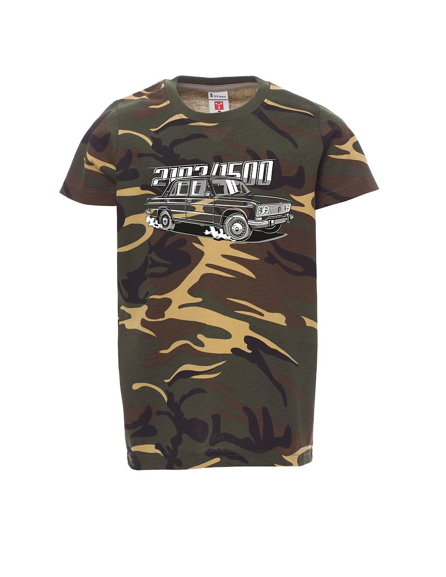 Maskáčové detské tričko s motívom Lada 2103 / VAZ 1500