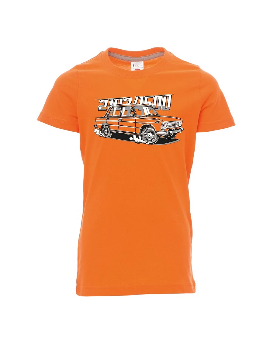 Oranžové detské tričko s motívom Lada 2103 / VAZ 1500