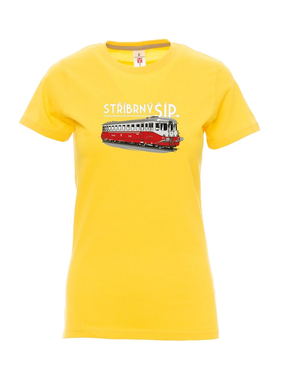 Žluté dámské tričko Strieborný šíp M 260 001