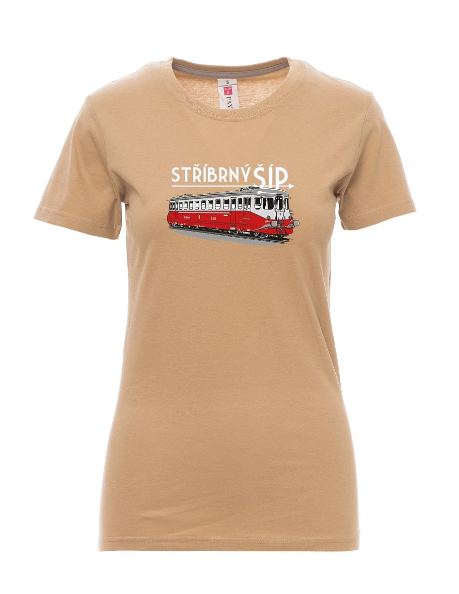 Hnědé dámské tričko Strieborný šíp M 260 001