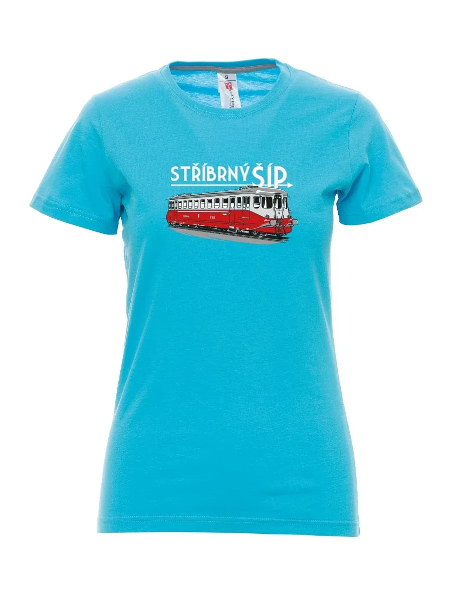 Atolově modré dámské tričko Strieborný šíp M 260 001