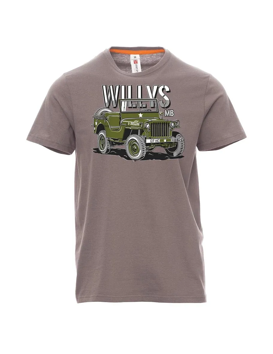 Oceľovo šedé pánské tričko Willys MB