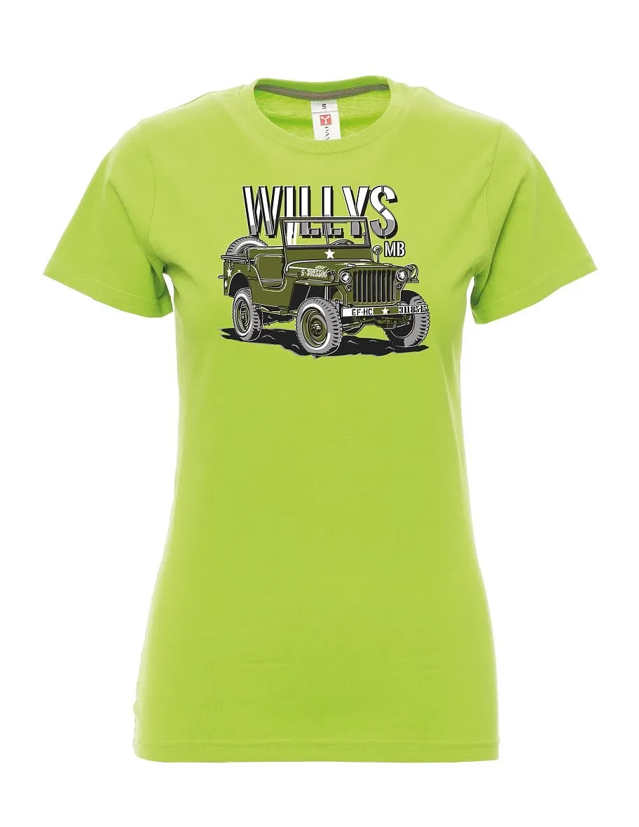 Limetkové dámské tričko Willys MB