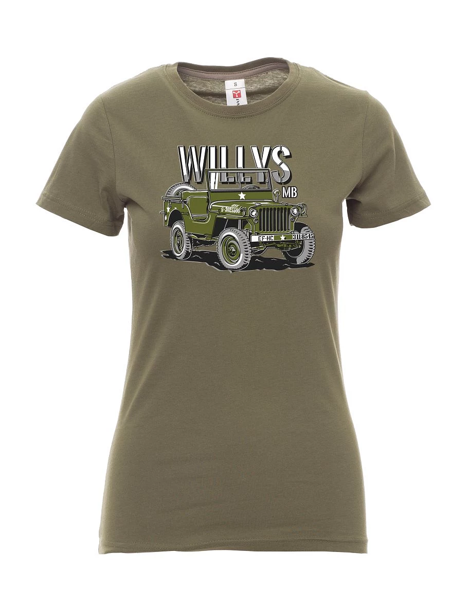 Khaki dámské tričko Willys MB