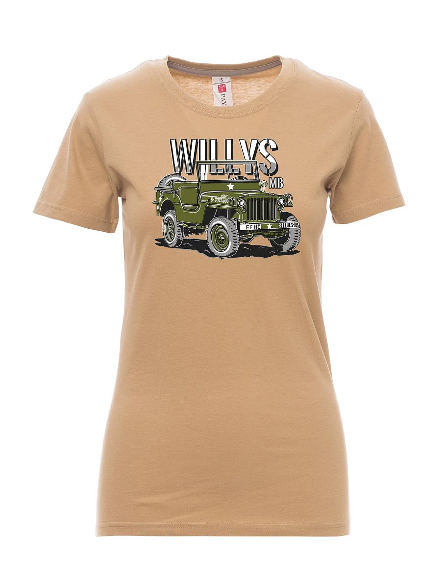 Hnědé dámské tričko Willys MB