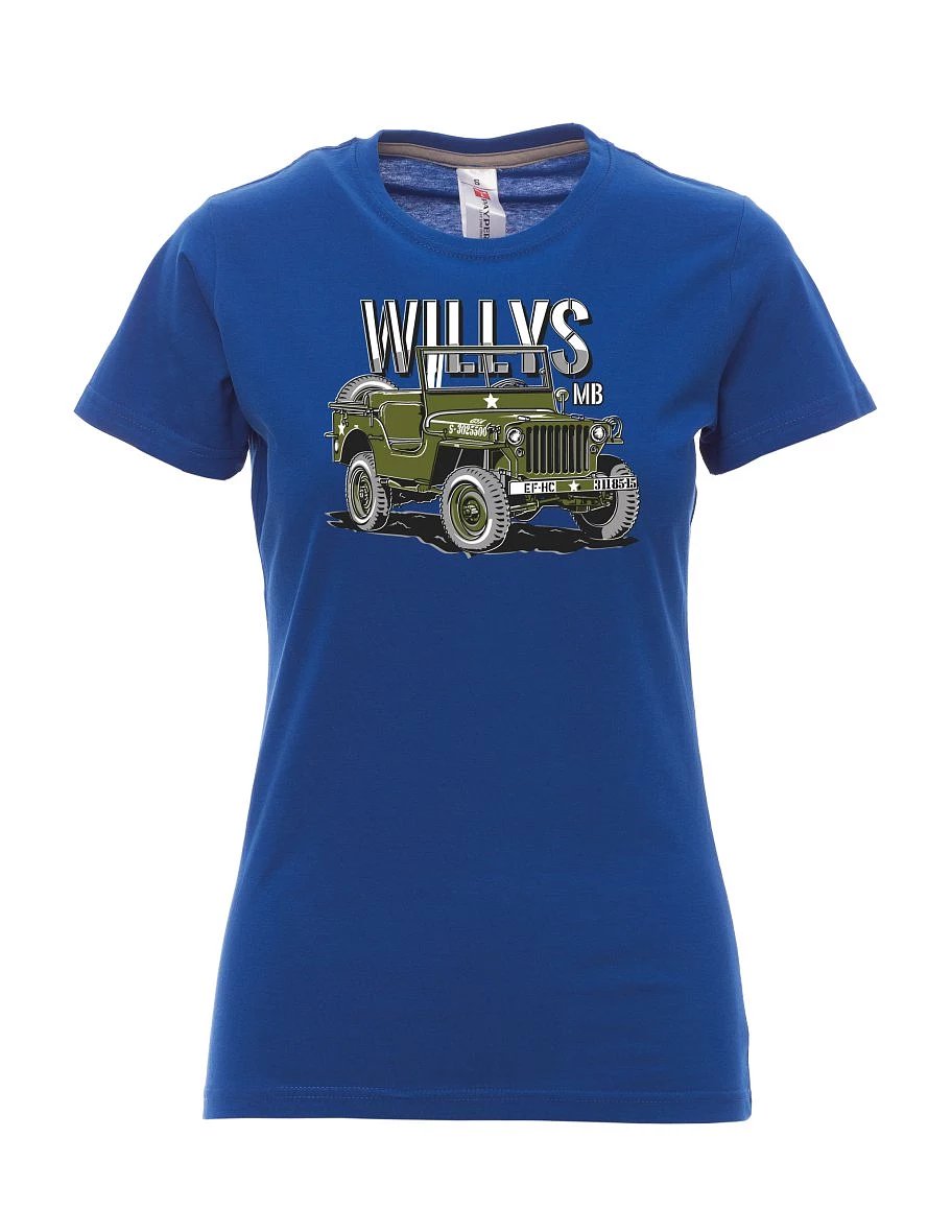Královsky modré dámské tričko Willys MB