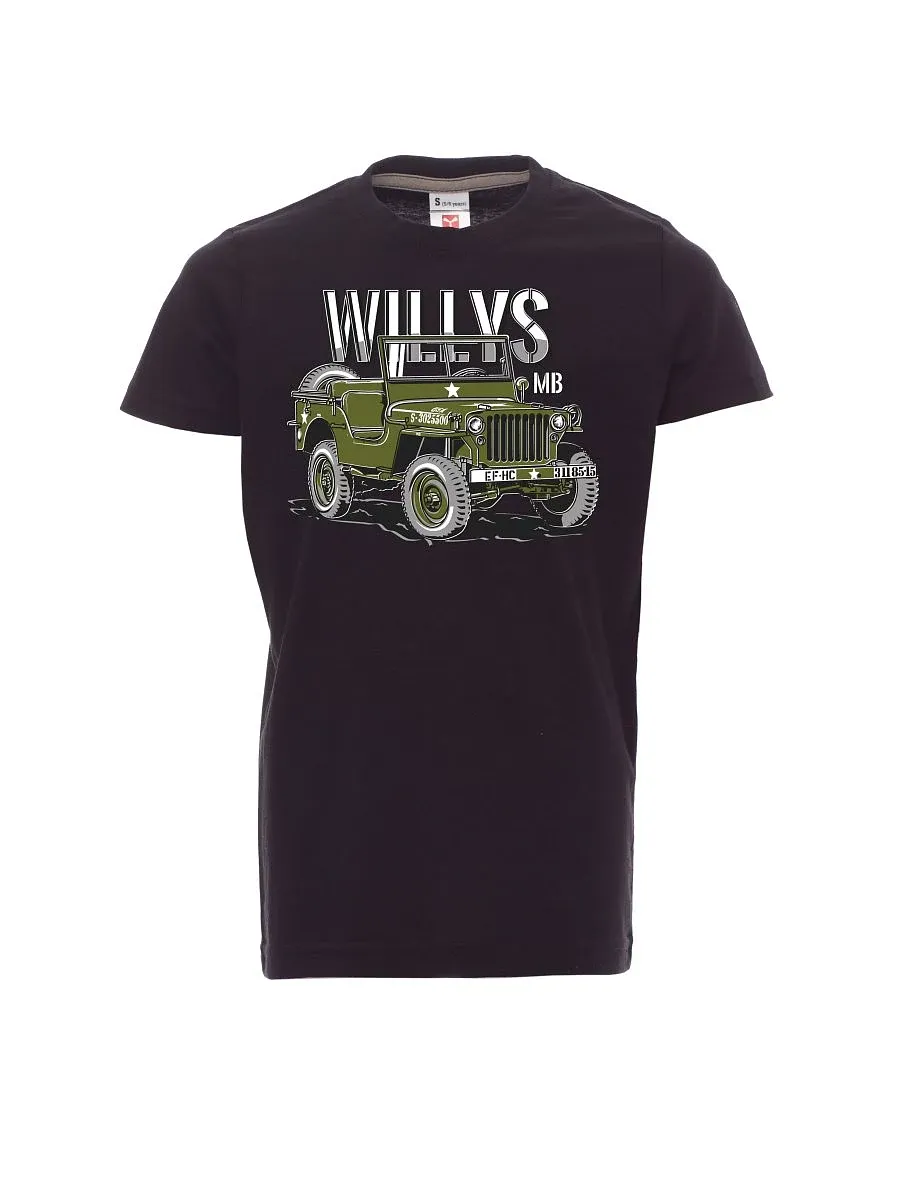 Černé detské tričko Willys MB