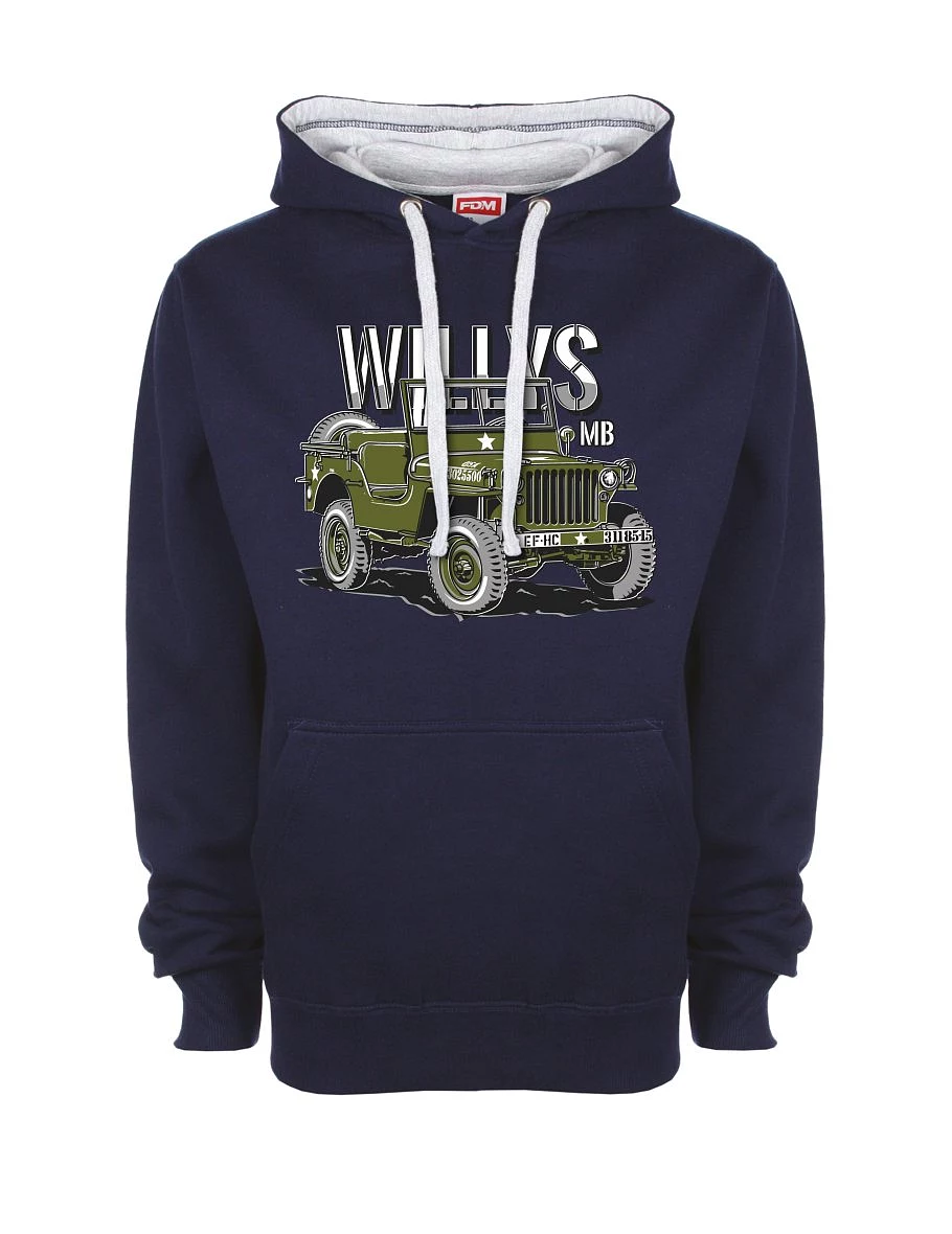 Šedo-námořnická mikina Willys MB