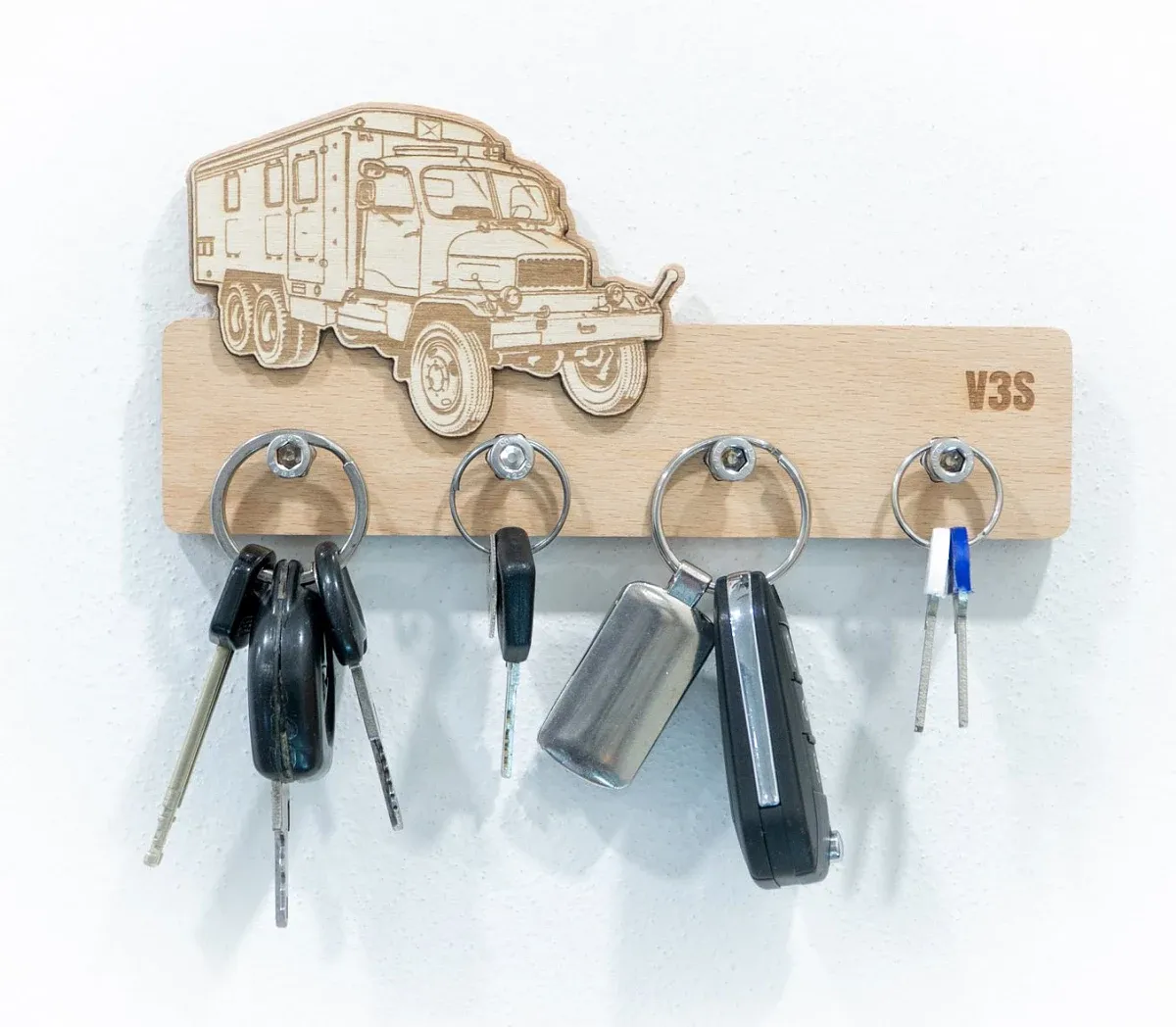 Drevený vešiak na kľúče Nákladný automobil V3S