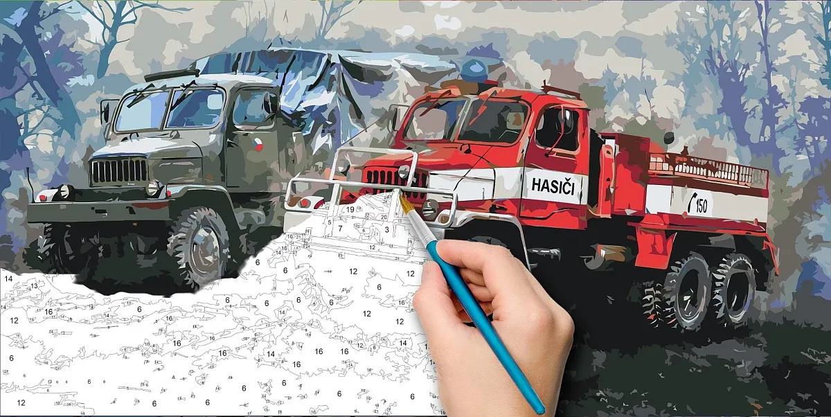 Maľovanie podľa čísel - obraz veterána Nákladný automobil V3S
