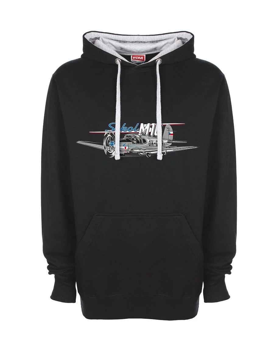 Šedo-černá mikina Lietadlo Sokol