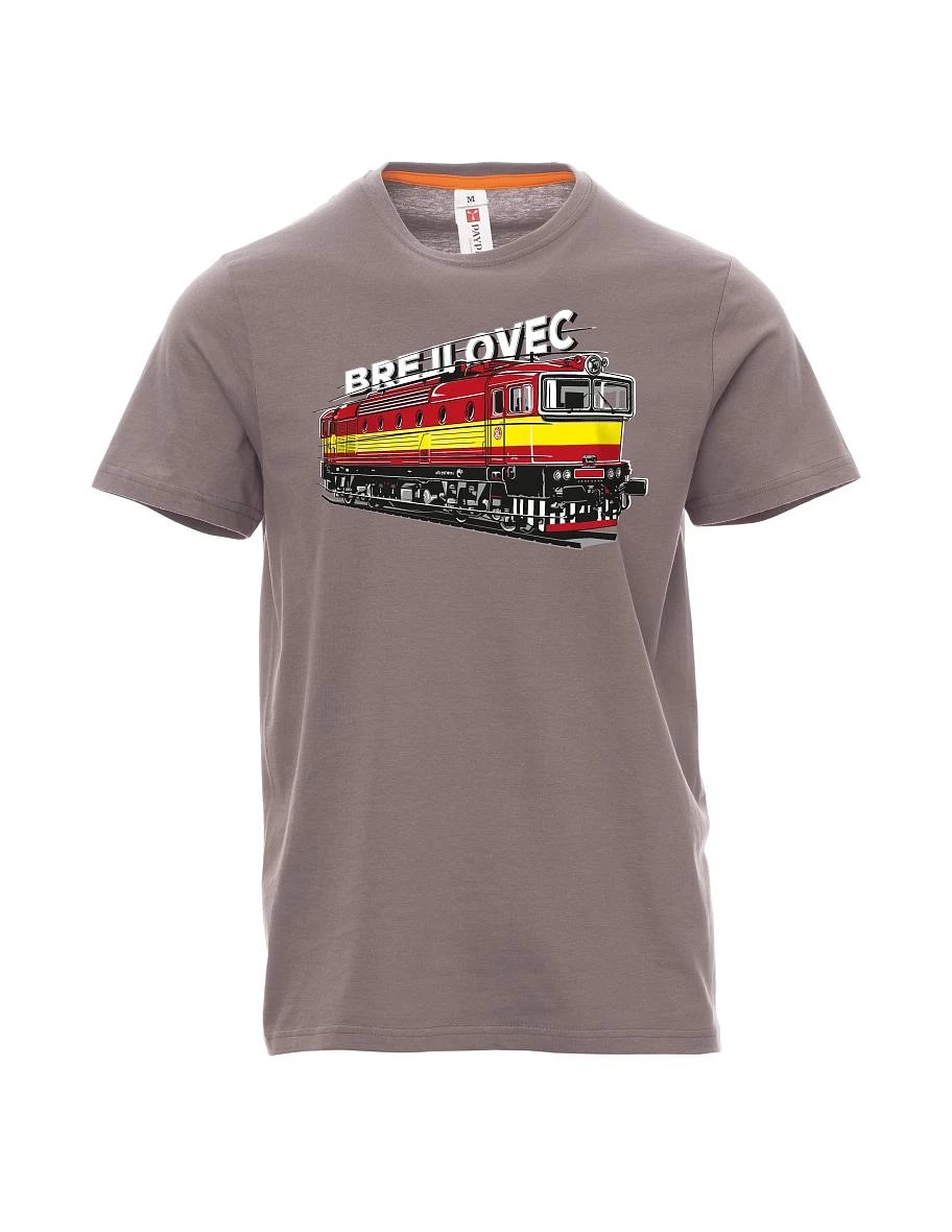 Oceľovo šedé pánské tričko Lokomotíva 753 "Brejlovec"
