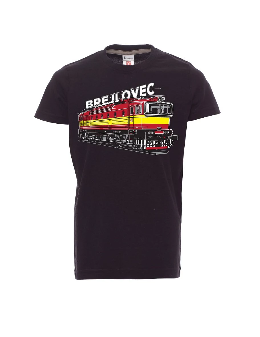 Černé detské tričko Lokomotíva 753 "Brejlovec"
