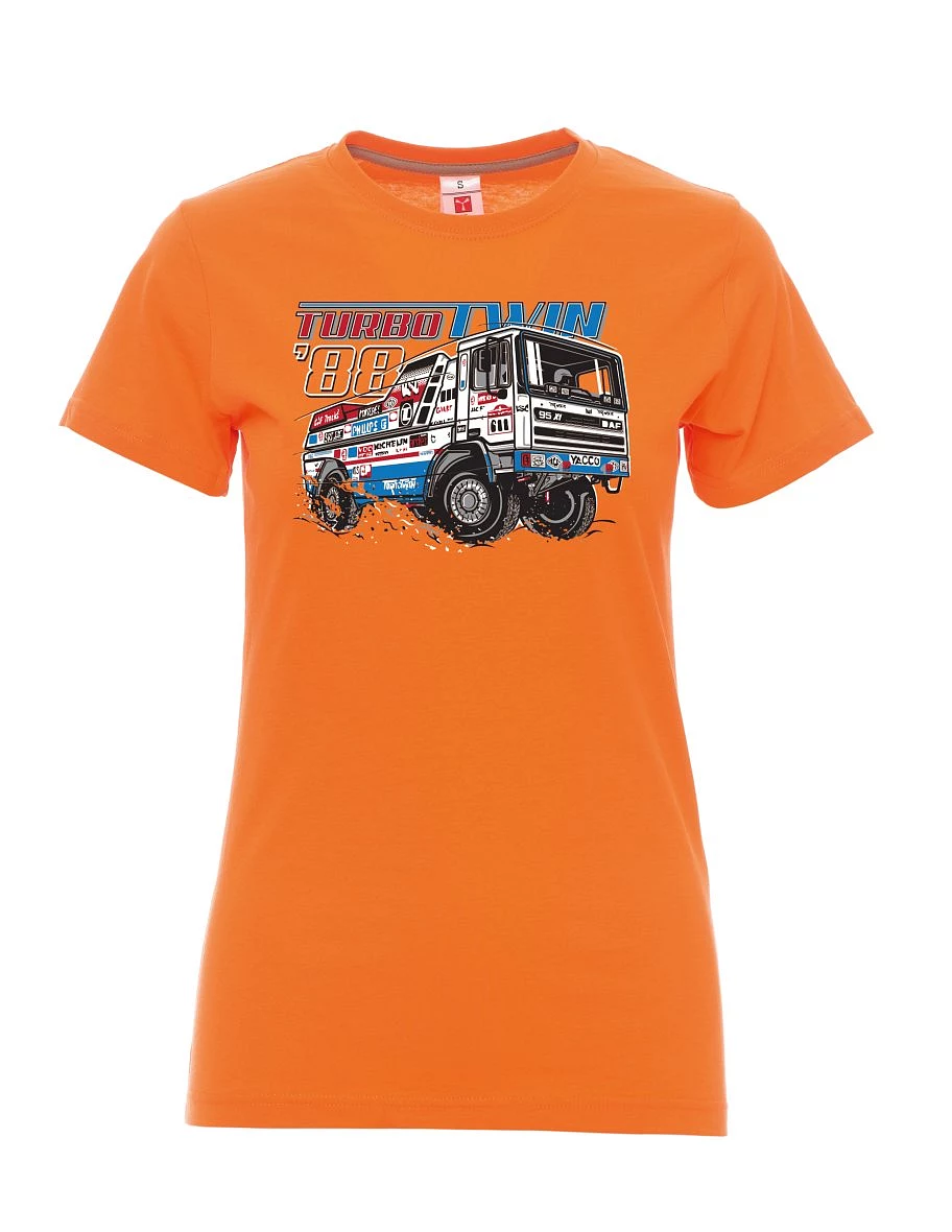 Oranžové dámské tričko TurboTwin od Dakaru 1988