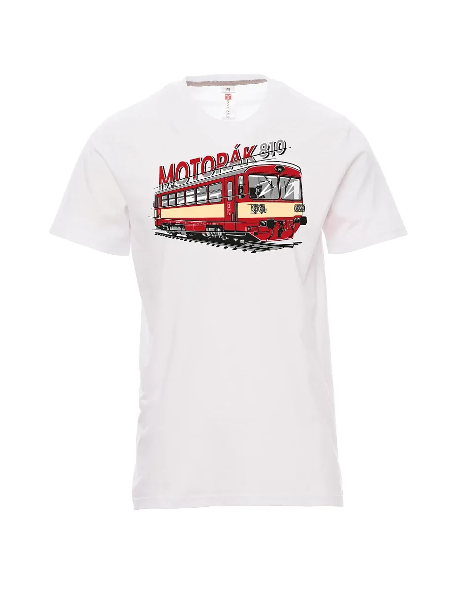 Bílé pánské tričko Motorový vlak 810