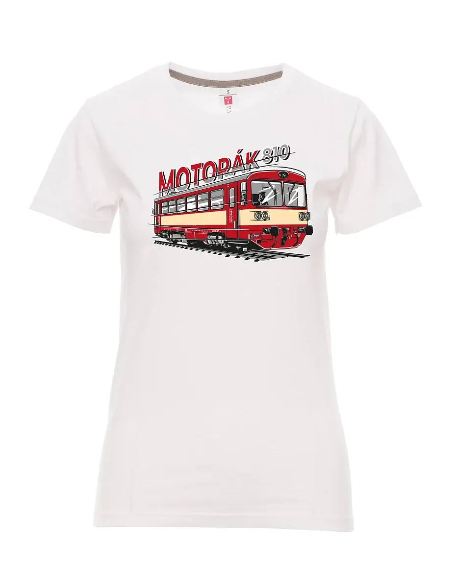 Bílé dámské tričko Motorový vlak 810