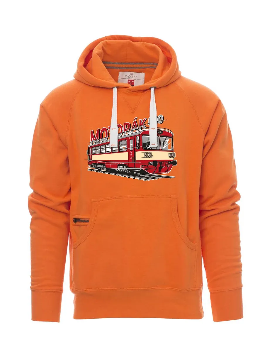 Oranžová pánská mikina Motorový vlak 810
