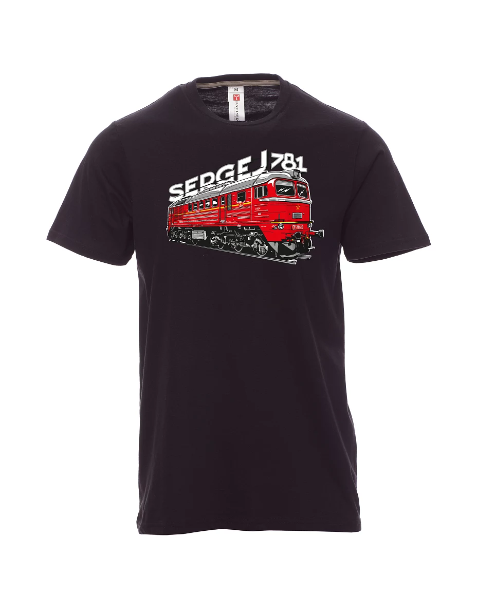Černé pánské tričko Lokomotíva 781 "Sergej" (M62)
