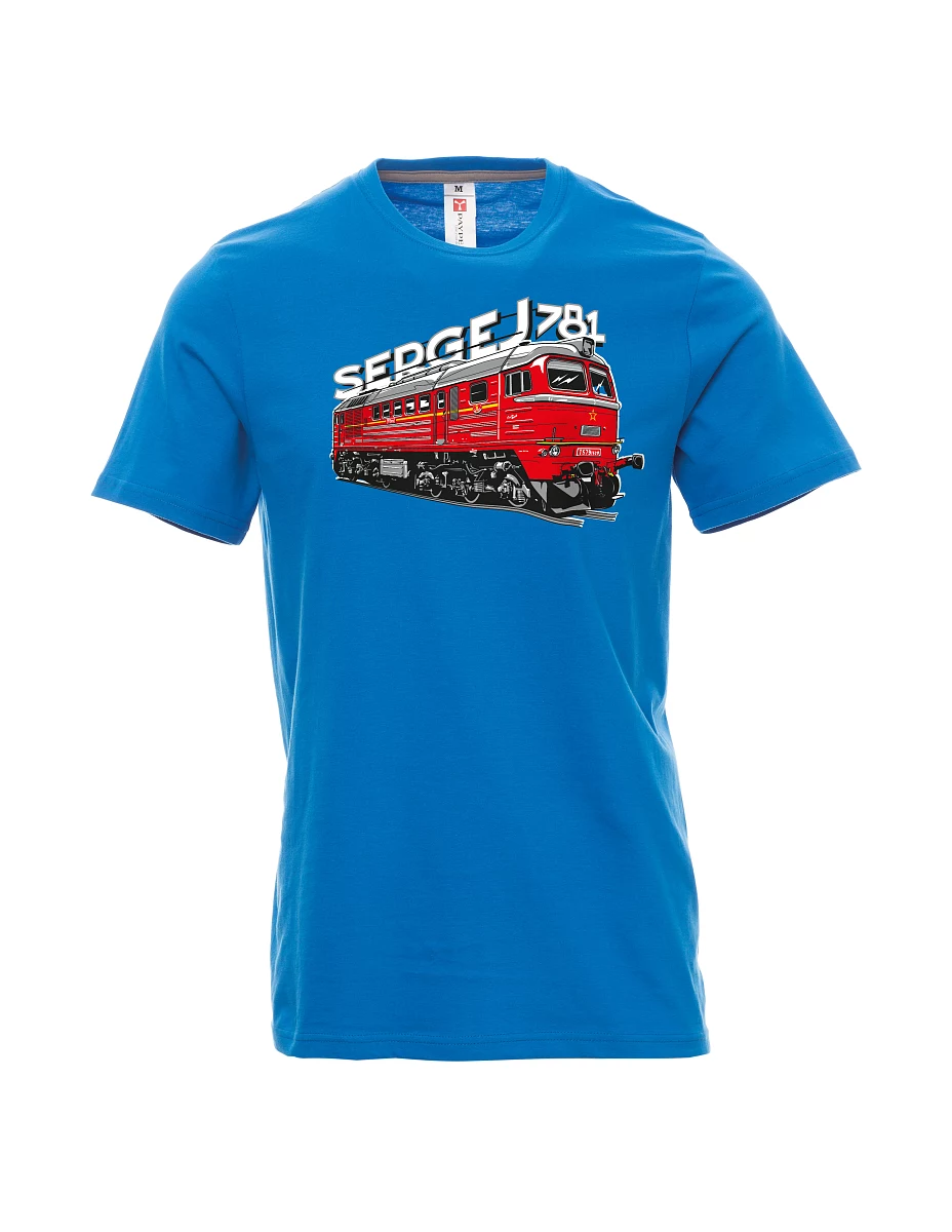 Světle modré pánské tričko Lokomotíva 781 "Sergej" (M62)