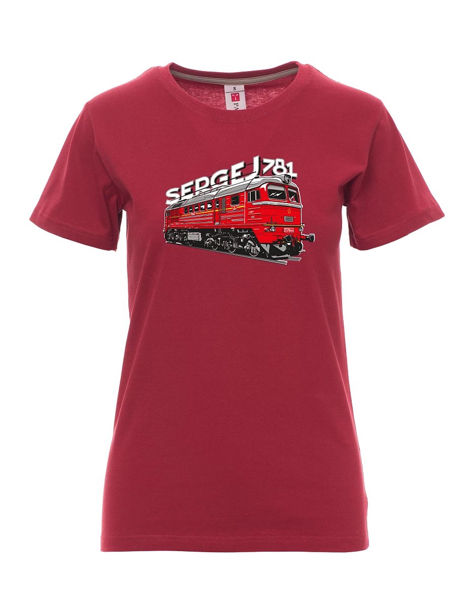 Bordó dámské tričko Lokomotíva 781 "Sergej" (M62)