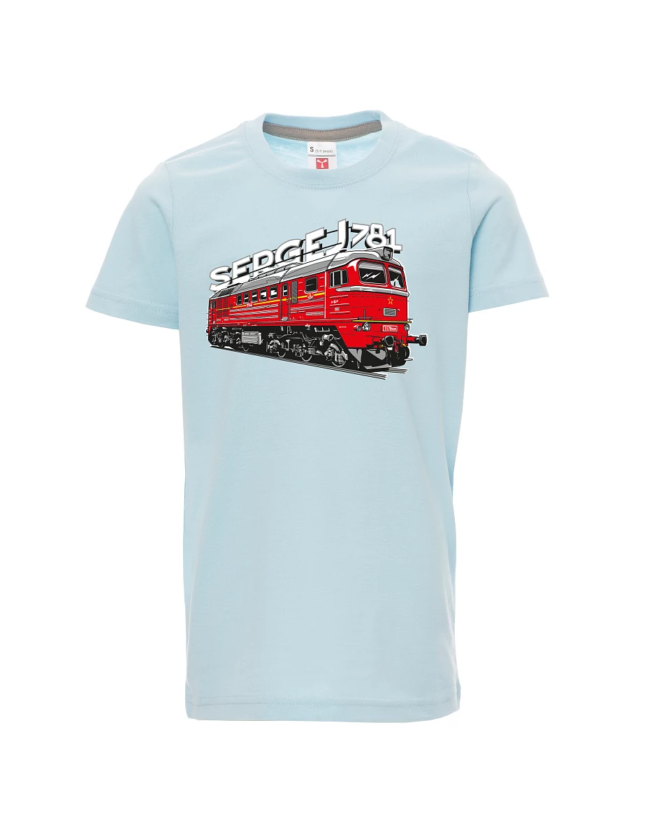 Bledě modré detské tričko Lokomotíva 781 "Sergej" (M62)