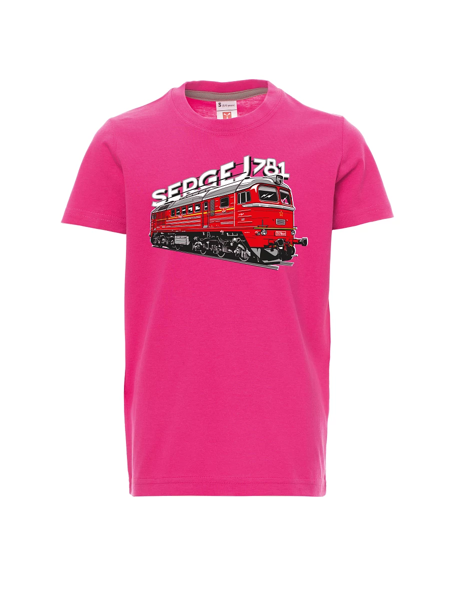 Růžové detské tričko Lokomotíva 781 "Sergej" (M62)