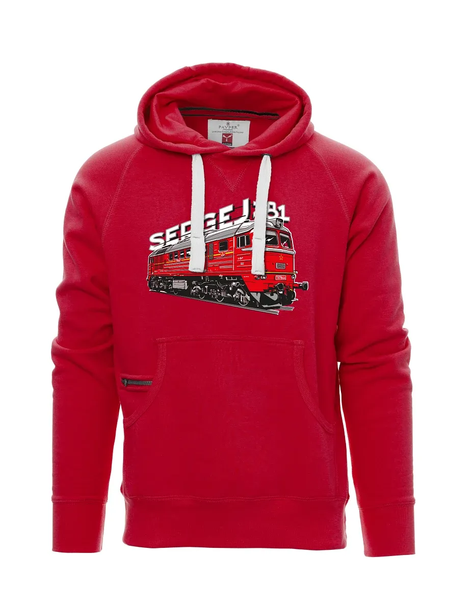 Červená pánská mikina Lokomotíva 781 "Sergej" (M62)