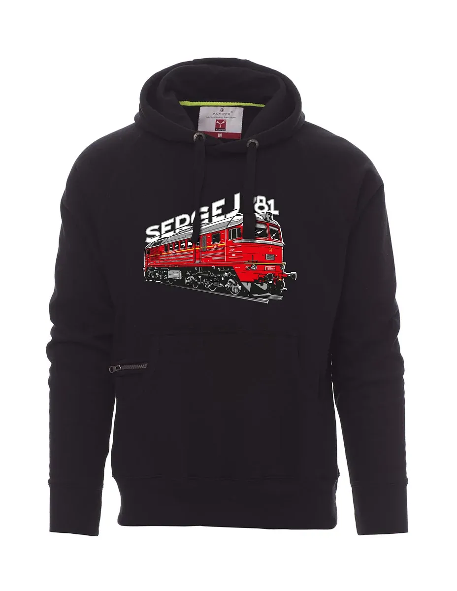 Černá pánská mikina Lokomotíva 781 "Sergej" (M62)